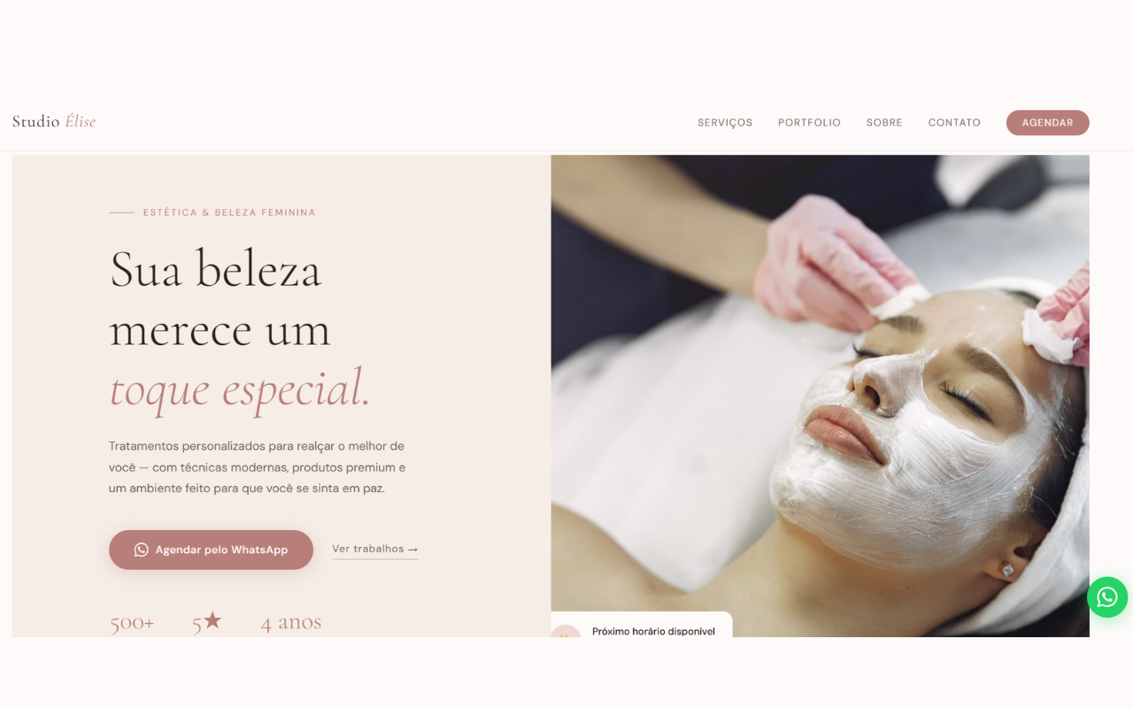 Exemplo de site — Studio Élise
